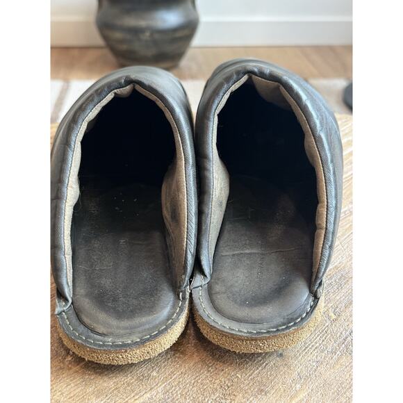 Dries Van Noten Men’s Leather Mule Slippers Slides Green 43 10 US main image 5